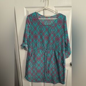 Peach Love California | Teal and Pink Dress